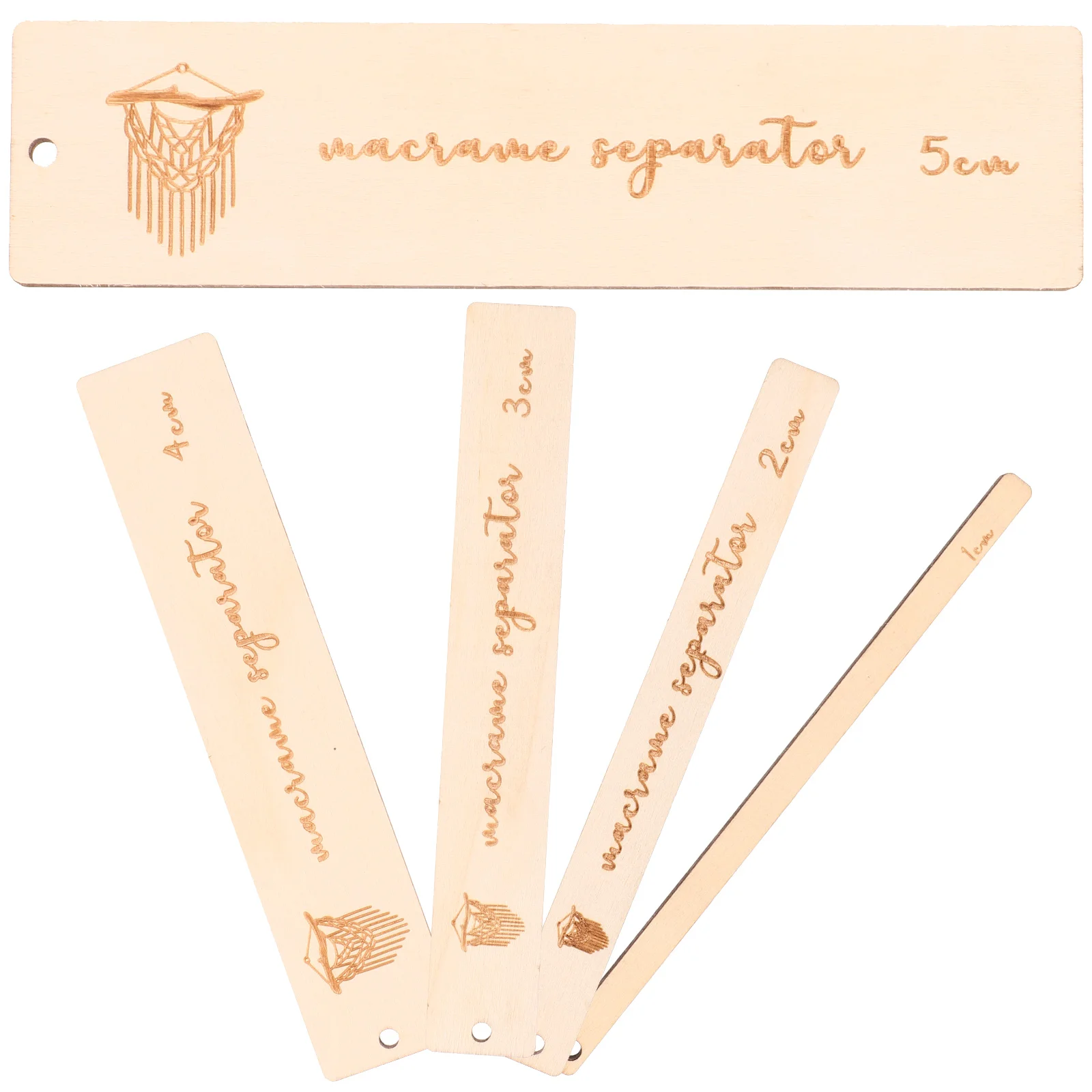 

5pcs Wooden Ruler 1 5cm Width Fixed Gap Rectangle Gauge for Knitting Crochet Needle DIY Craft Portable Durable Practical