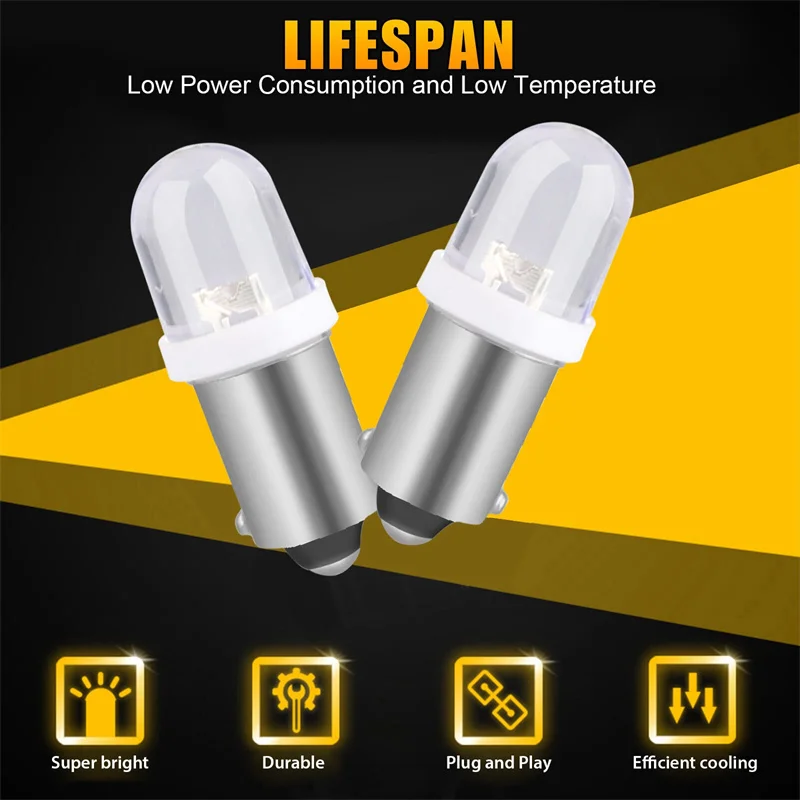 

20 шт. светодиодных ламп T11 BA9S T4W 12V - 3030 1SMD, белые, для салона автомобиля, освещения номерного знака, заднего хода, дверей