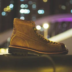 High Quality Genuine Leather Men Shoes Spring Winter Casual Ankle Boots Outdoor Work Snow Boots Lace-Up Classic Shoes