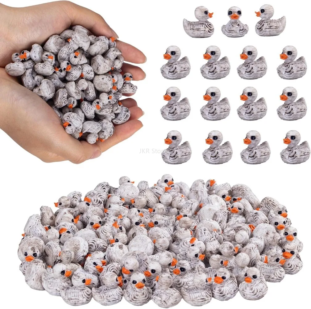 20/50 Stück Gothic Totenkopf-Enten-Figuren, 1,5 cm große Harz-Mini-Ornamente, Halloween-Tischdekoration für Zuhause, Büro, Party-Dekoration