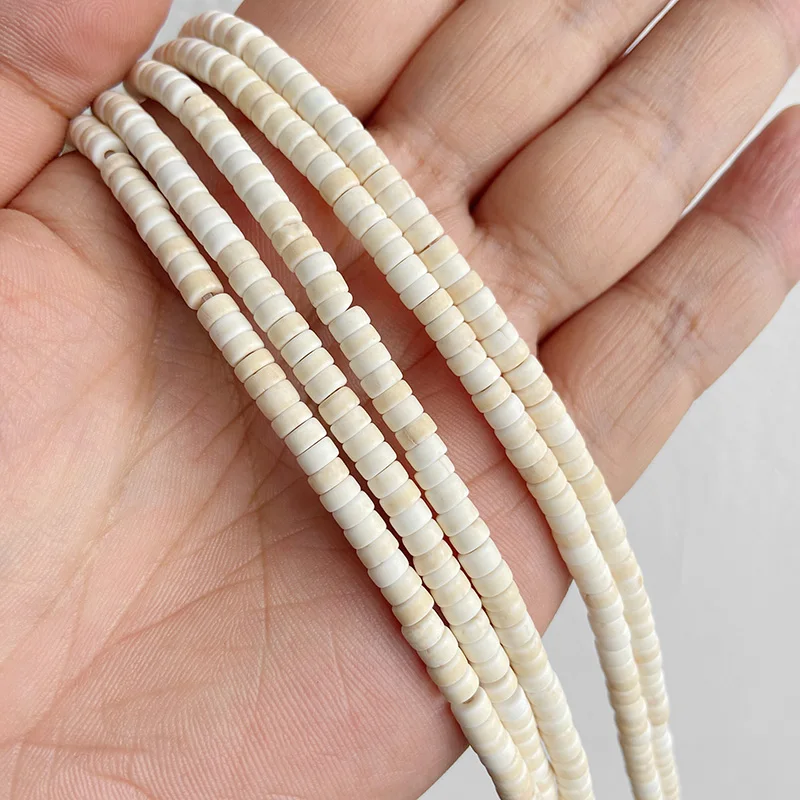 White Howlite Turquoises Rondelle Beads 2x4mm Cylinder Flat Spacer Stone Bead For Jewelry Making DIY Accessories