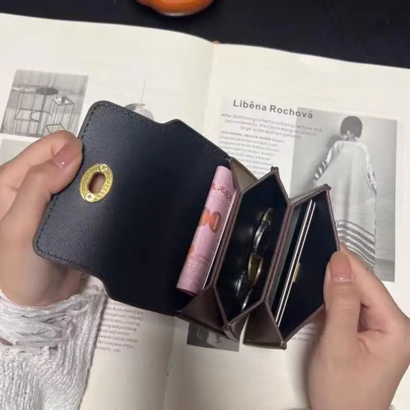 Women's Short PU Leather Wallet with Hasp description 4