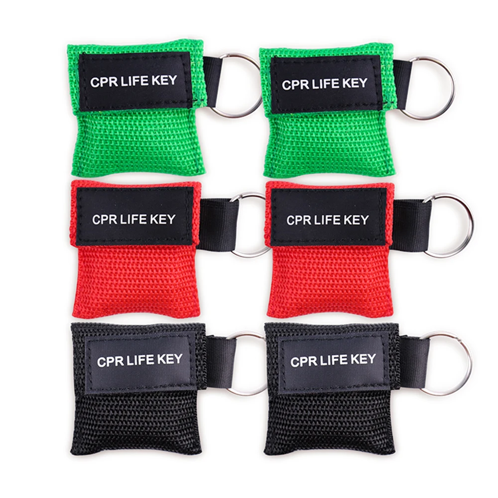 5/10PCS CPR Resuscitator Mask Disposable Respirator Keychain Artificial Respiration Mask Portable For First Aid Rescue