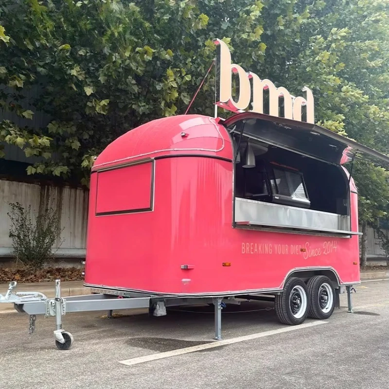 Panetteria mobile Waffle Coffee Shop Frullato Bar Rimorchio Hot Dog Food Truck Rimorchio mobile per alimenti Ristorante completamente attrezzato