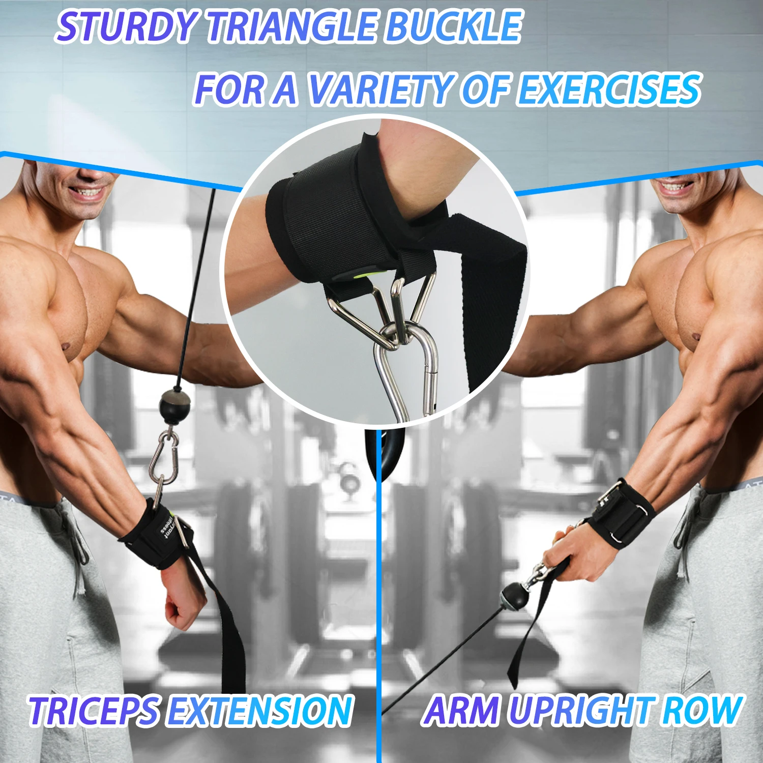 Wrist Straps for Weightlifting and Cable Machines for Arm Training, Tricep Extensions, Upright Rows Recovery Workouts Wrist Cuff