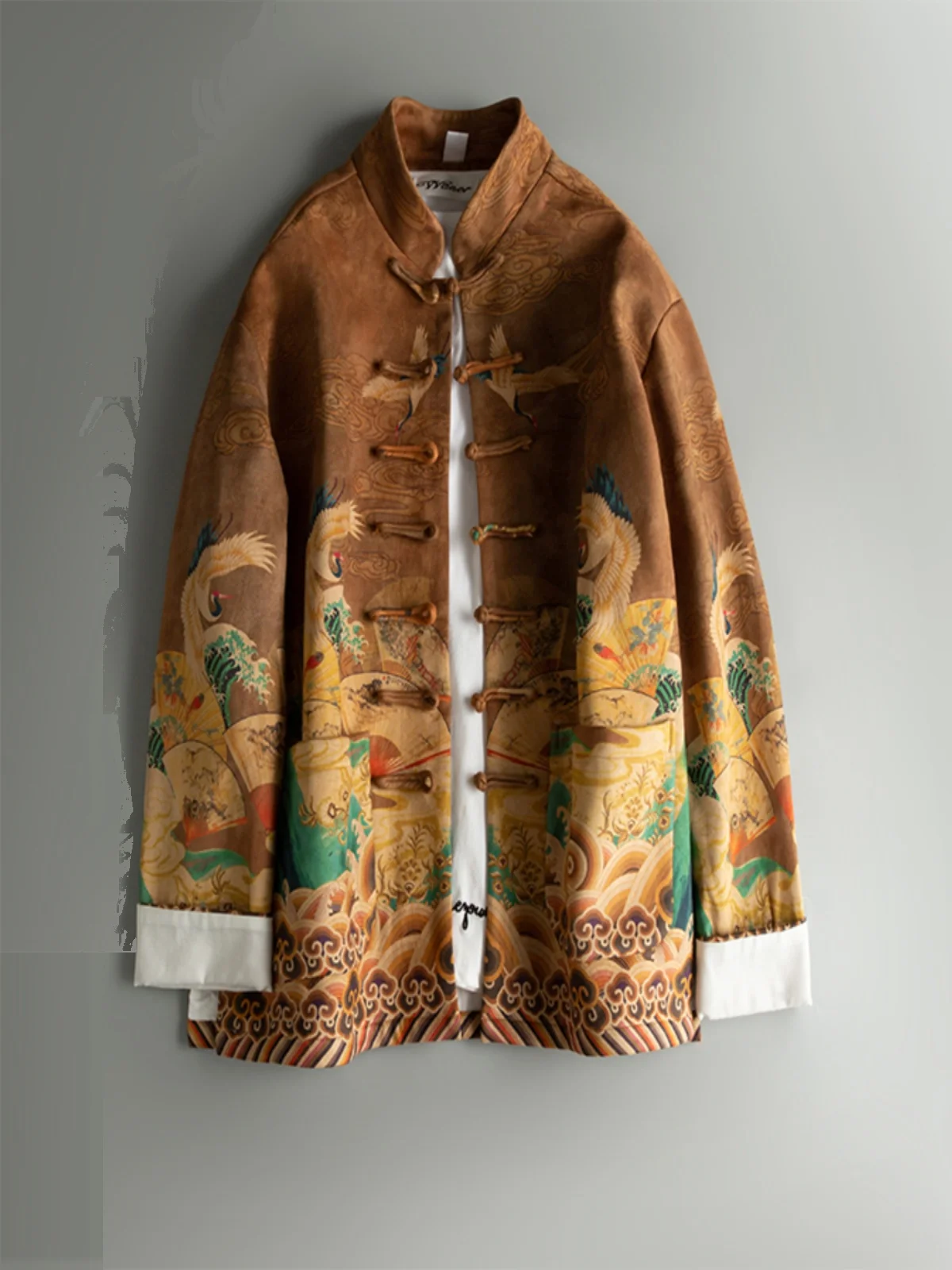 

Новая мужская куртка в китайском стиле с принтом, молодежная, весенне-осенняя, модная, с воротником-стойкой, длинными рукавами, из полиэфирного волокна