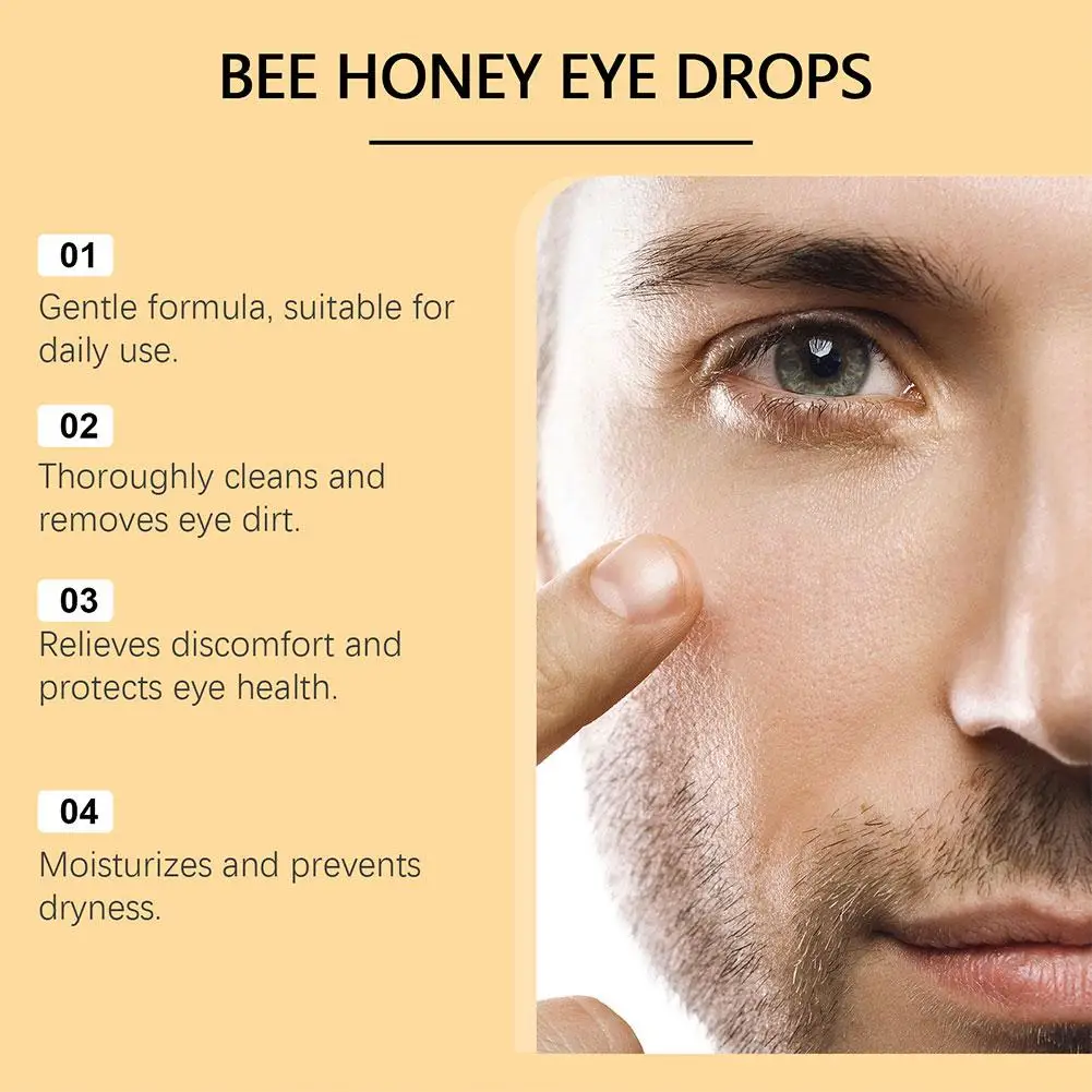 Bee Honey Eye Drops for Relieving Fatigue Eye Care Drops for Men Women Stingless Bee Honey Eye Drops Moisturizes Eyes 50ml