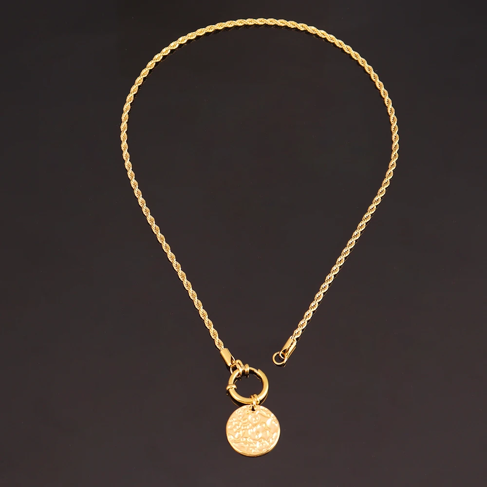 316L Stainless Steel Irregular - Birth Flower Necklace 评论和价格