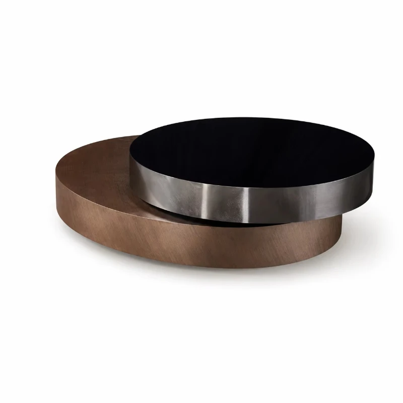 Modern luxury living room furniture, stone coffee table with adjustable double rotation function