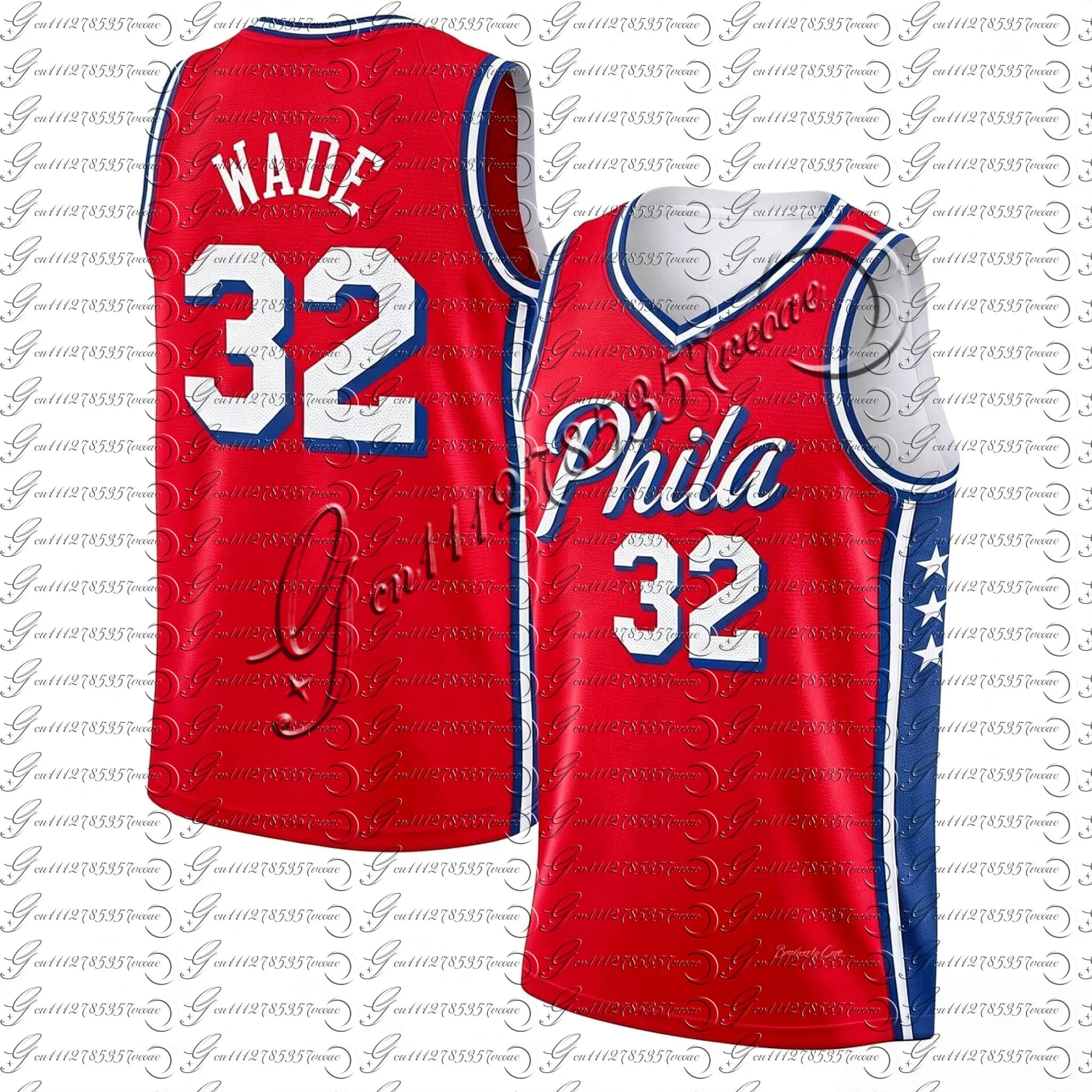 Herren PHILA Basketballtrikot Ärmellos Vintage Shirts Atmungsaktive Sportbekleidung Fan Match Trainingsweste FamilyMatching – Detail 17