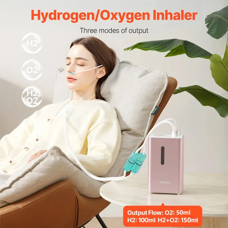 99.996% Purity Brown Gas Inhaler Hydrogen Generator SPE PEM Electrolyzer Hydrogen Inhalation Machine 150ML H2 Inhaler Device