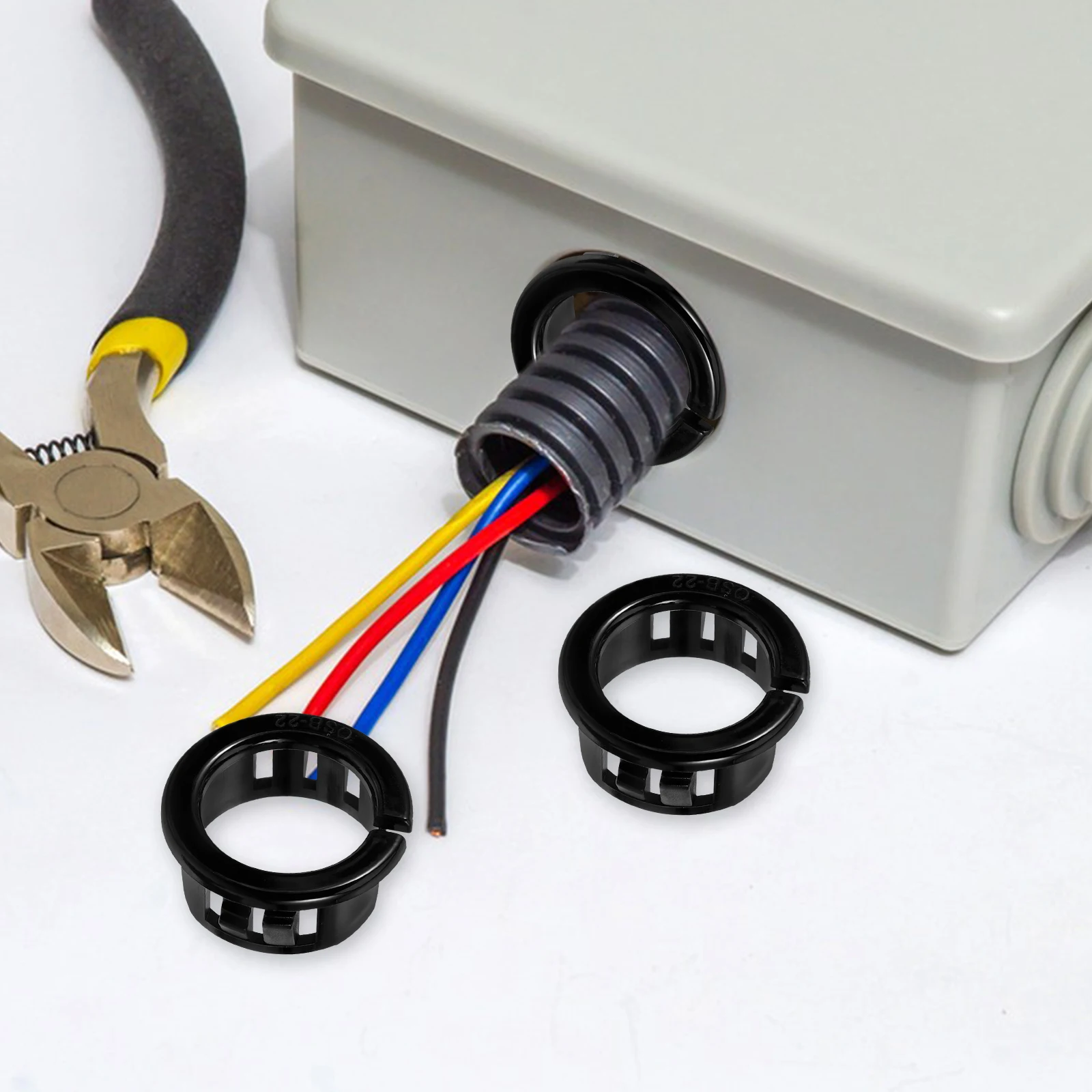 

50 pcs Cable Grommets Snap Round Wire Grommet Nylon Bushing For Electrical Appliance Plastic Grommets Snap In Hose Bushing Wire