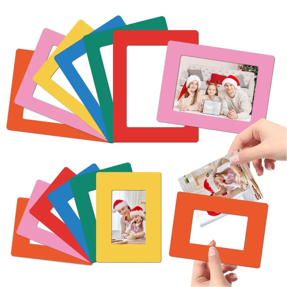 12 Pack Magnetic Picture Frame, Reusable Magnet Picture Frame, Colorful Magnetic Photo Frames for Refrigerator Cabinet Locker