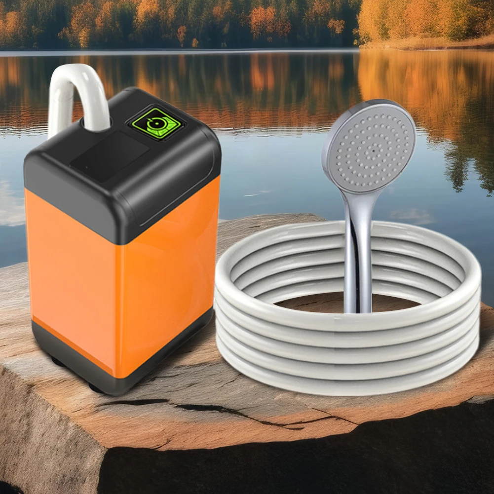 Ducha eléctrica portátil para acampar al aire libre, dispositivo de ducha recargable de 1/3 velocidades, pantalla de temperatura para viaje y playa