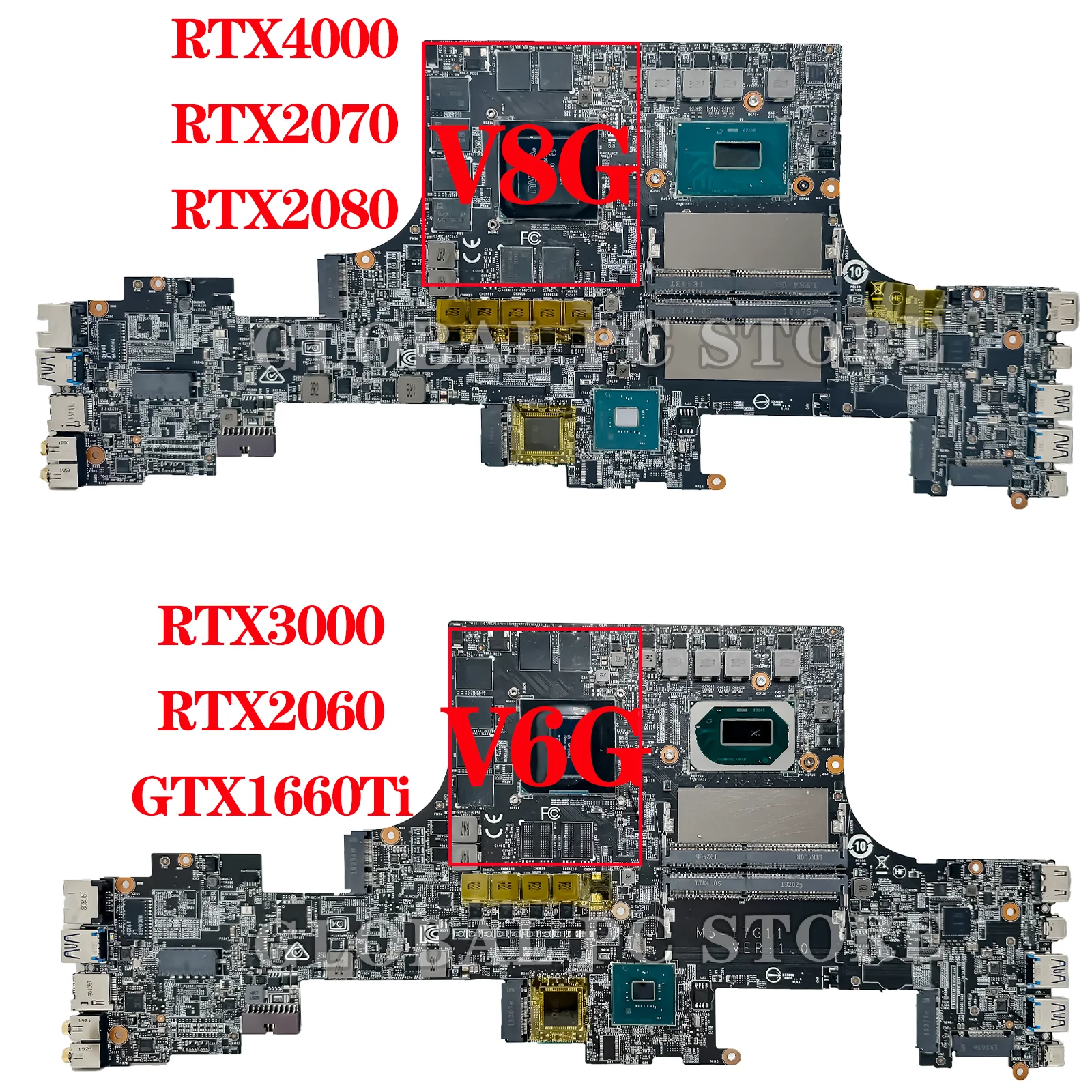 Imagem -02 - Kefu-placa-mãe do Portátil para Msi Mainboard Ms17g11 Ms-17g1 i5 i7 9o Gen Gtx1660ti Rtx2060 Rtx2070 Rtx2080 Rtx3000 Rtx4000