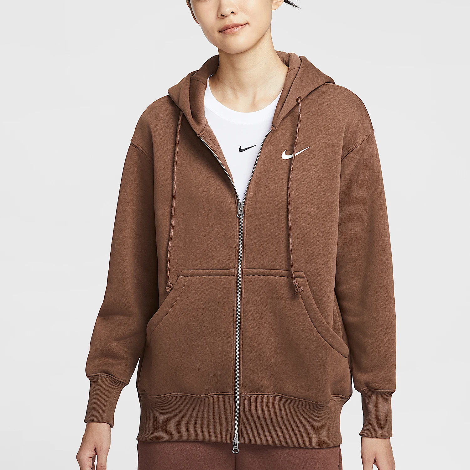 

Оригинальная зимняя женская куртка Nike свободного кроя с капюшоном и флисовой подкладкой DQ5759-265