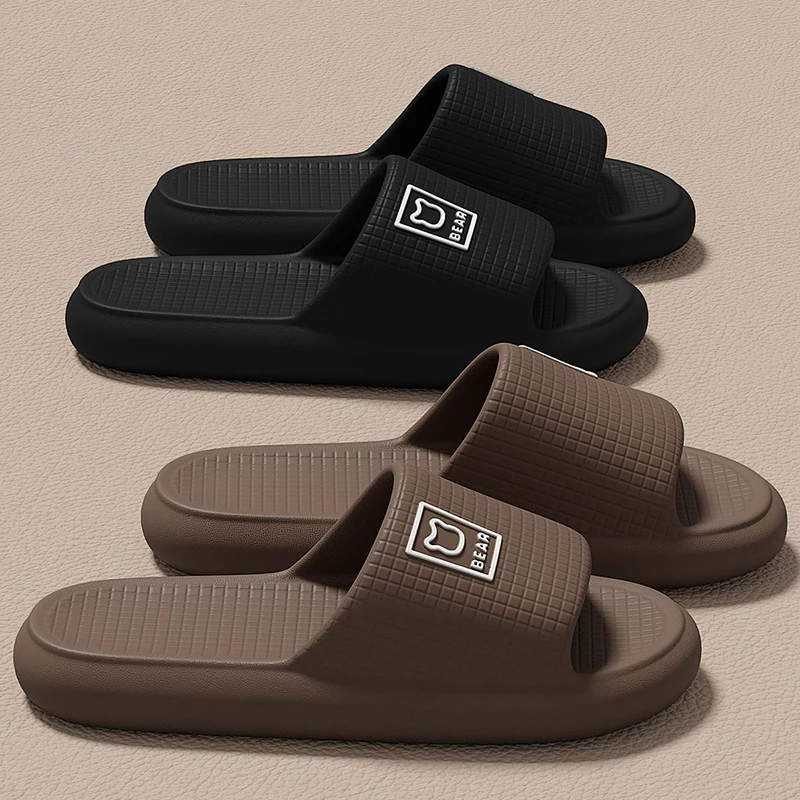 Fashion Summer Couple Non-slip Flat Slides Soft Cosy Seabeach Sandals Men's Slippers Women Casual Home Indoor Flip Flops