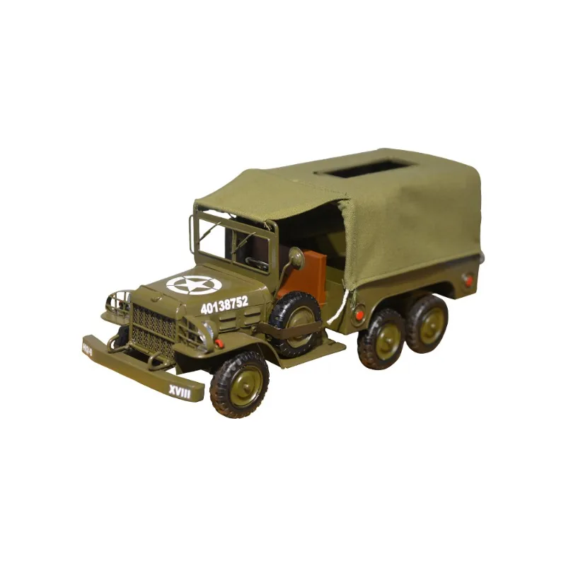 

Personalized wrought iron jeep truck model pumping carton tissue box gift living room dining room bar decoration ornament