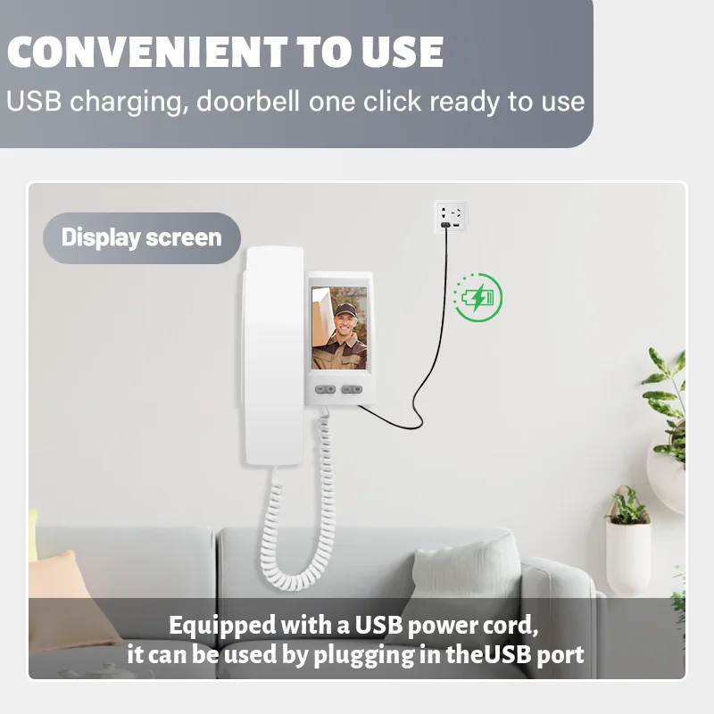 Visiophone sans fil 2.4Ghz, interphone vidéo, caméra avec écran IPS 3.5 pouces, enregistrement Audio et vidéo bidirectionnel, sonnette de porte de maison