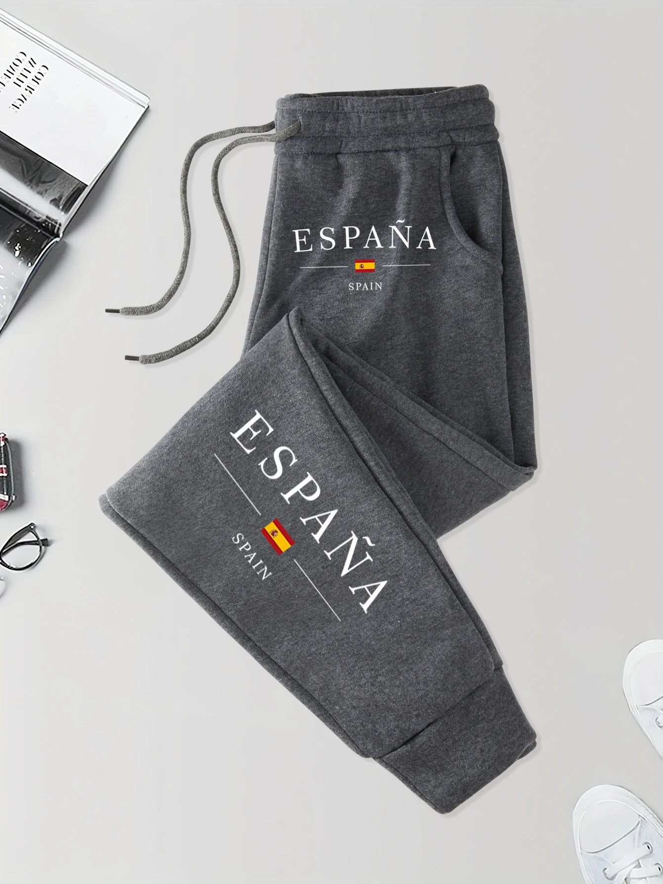 

España Spain Flag Pattern Soft Pants Male Elastic Waist Versatile Long Pant 10 Colors Autumn Sweatpants Joggers Fashion Britches