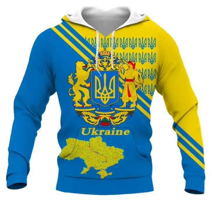 NEW Hoodie Ukraine Flag National Emblem 3D Printed Sweatshirt Unisex Hooded Oversized Hoodie Fashionable Kids Pullover Jacket