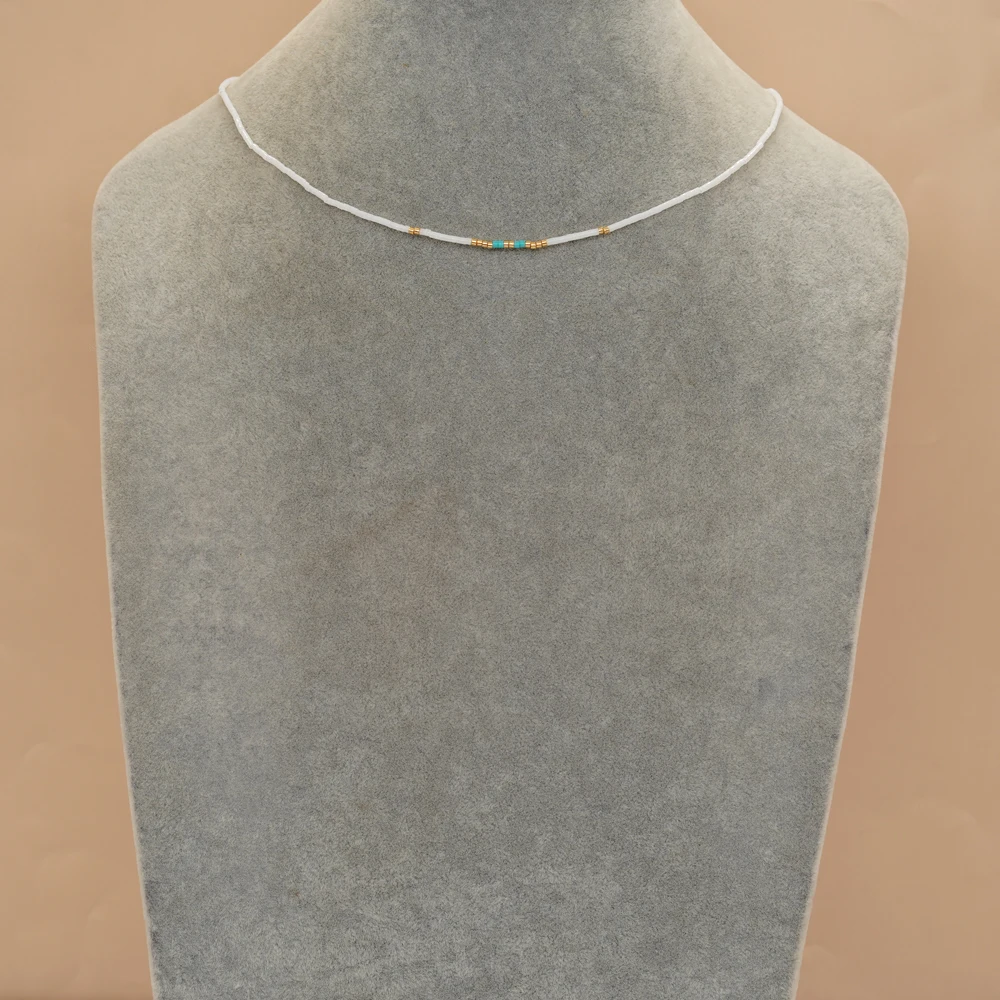Go2boho Bohemian Glass Bead Necklace Handmade Rainbow Beads Stack Adjustable Chain Elegant Woven Luck Jewelry For Women Girl