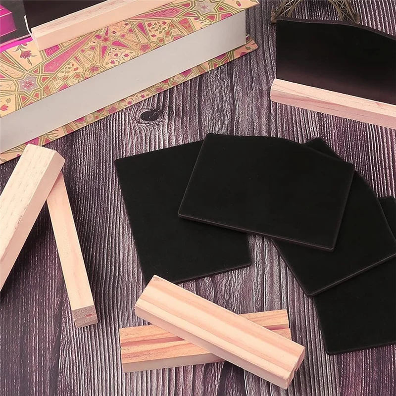 AU61-12 스탠드가 있는 미니 칠판, 라벨링용 작은 칠판 나무 표지판, 미니 보드 세트, 장소 카드, 가격표