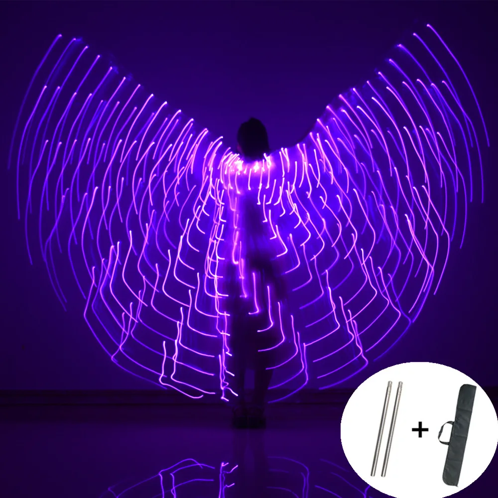 LED Wings Luminescent Color Cloak Adult Dancers Luminous Butterfly Wing Stage Performance Belly Dance Wings Party Night Show