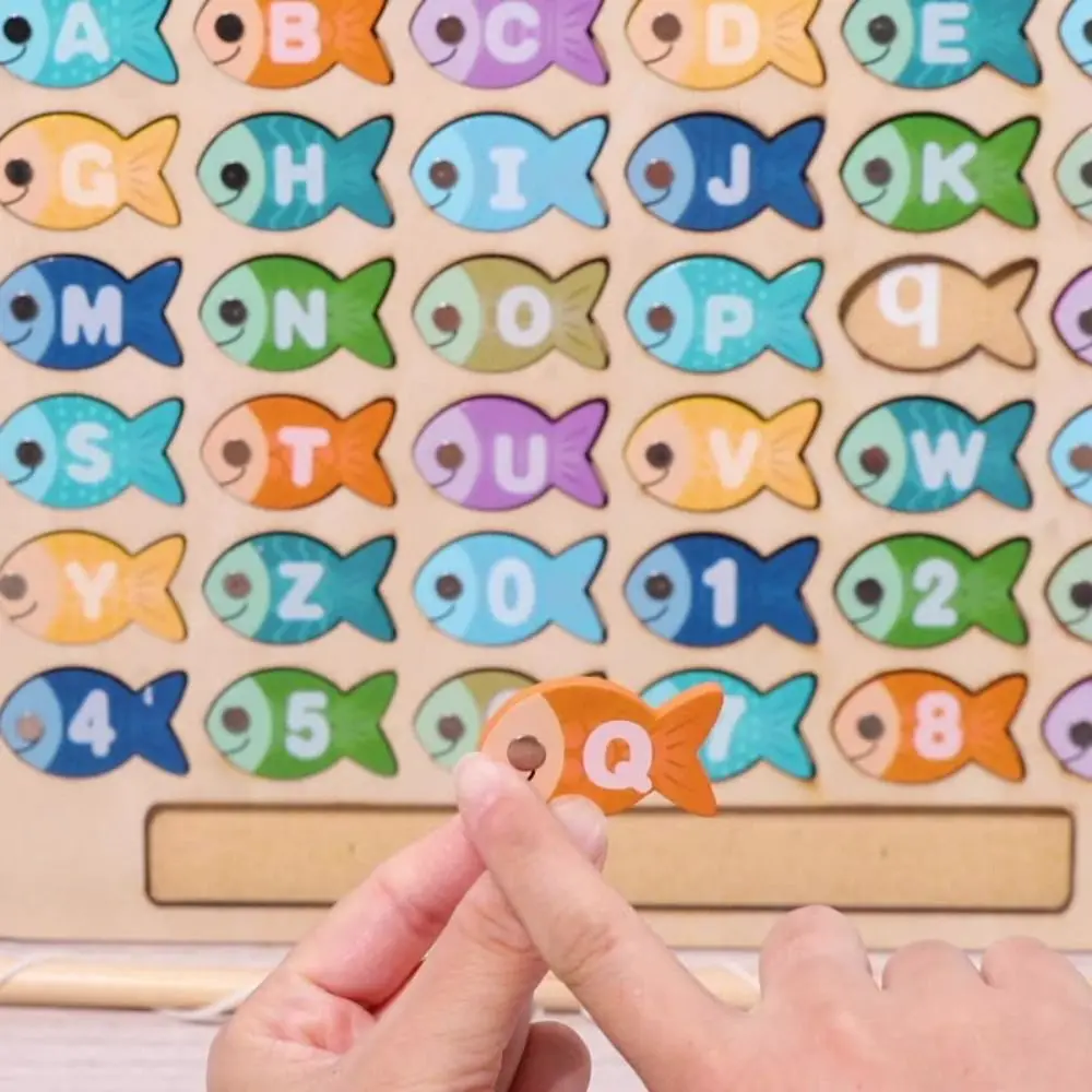 Magnetic Educational Baby Fishing Toy Montessori Cartoon Alphabet Fishing Toy Set Funny Easy Number Fishing Game Toys