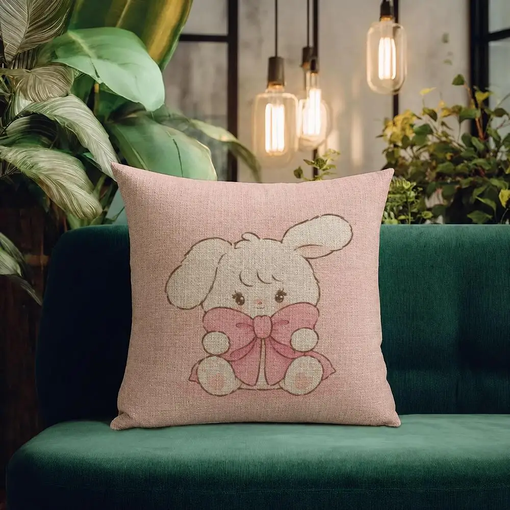 Character mikko Cushion Cover Natural Linen Pillowcase Set Cushion Cover for Sofa Bedroom Chair