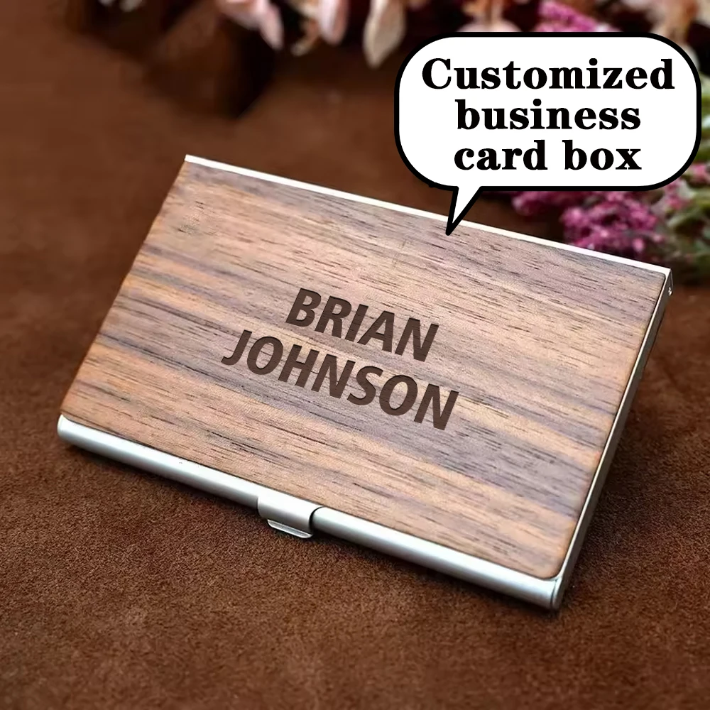 

1PC Romantic cool name Business Card holder Wooden Handicraft Wooden Crafts Wooden Ornament For Bussiness Supplies