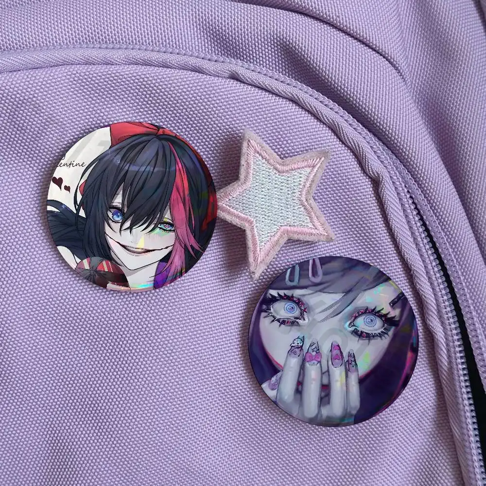Creepypasta Killer Nina Pins 58mm Cute Cartoon Badge Handmade Brooches for Backpack Accessories Jewelry Gifts