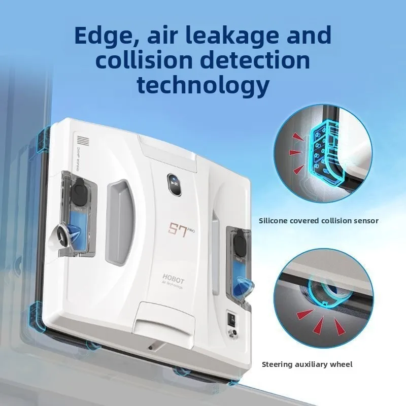 HOBOT S7 Pro Home قطعة أثرية لتنظيف الزجاج أوتوماتيكية بالكامل مزدوجة الجوانب بونيو التحكم عن بعد نافذة روبوت لأغراض التنظيف رذاذ الماء