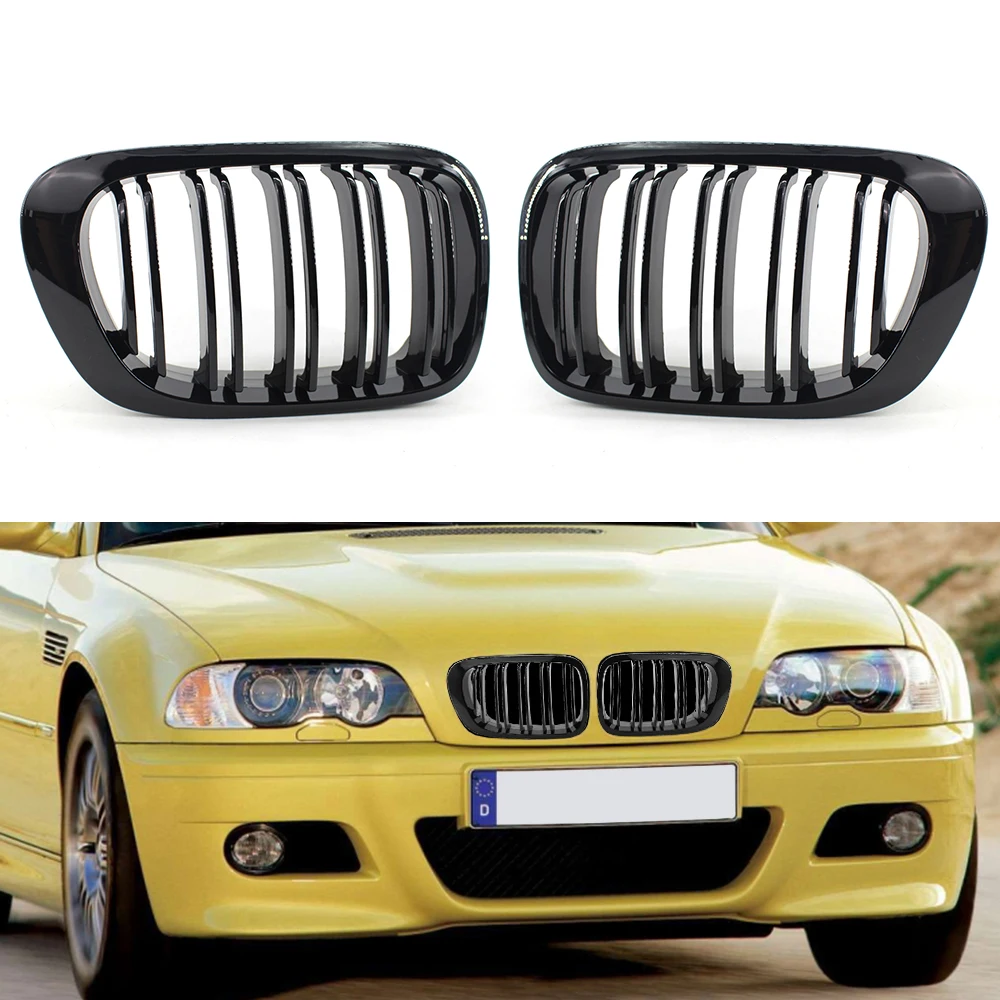 Car Gloss Black Front Kidney Grille Racing Style for BMW 3 Series E46 1998-2001 Car Styling