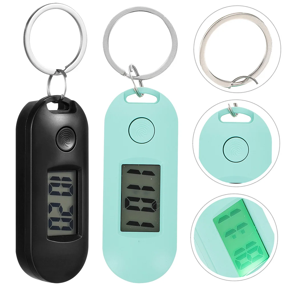 2 Pcs Electronic Watch Key Chain Students Chains Clip-on Watches Ring Digital Pocket Hanging Plastic Keychain for Nurse