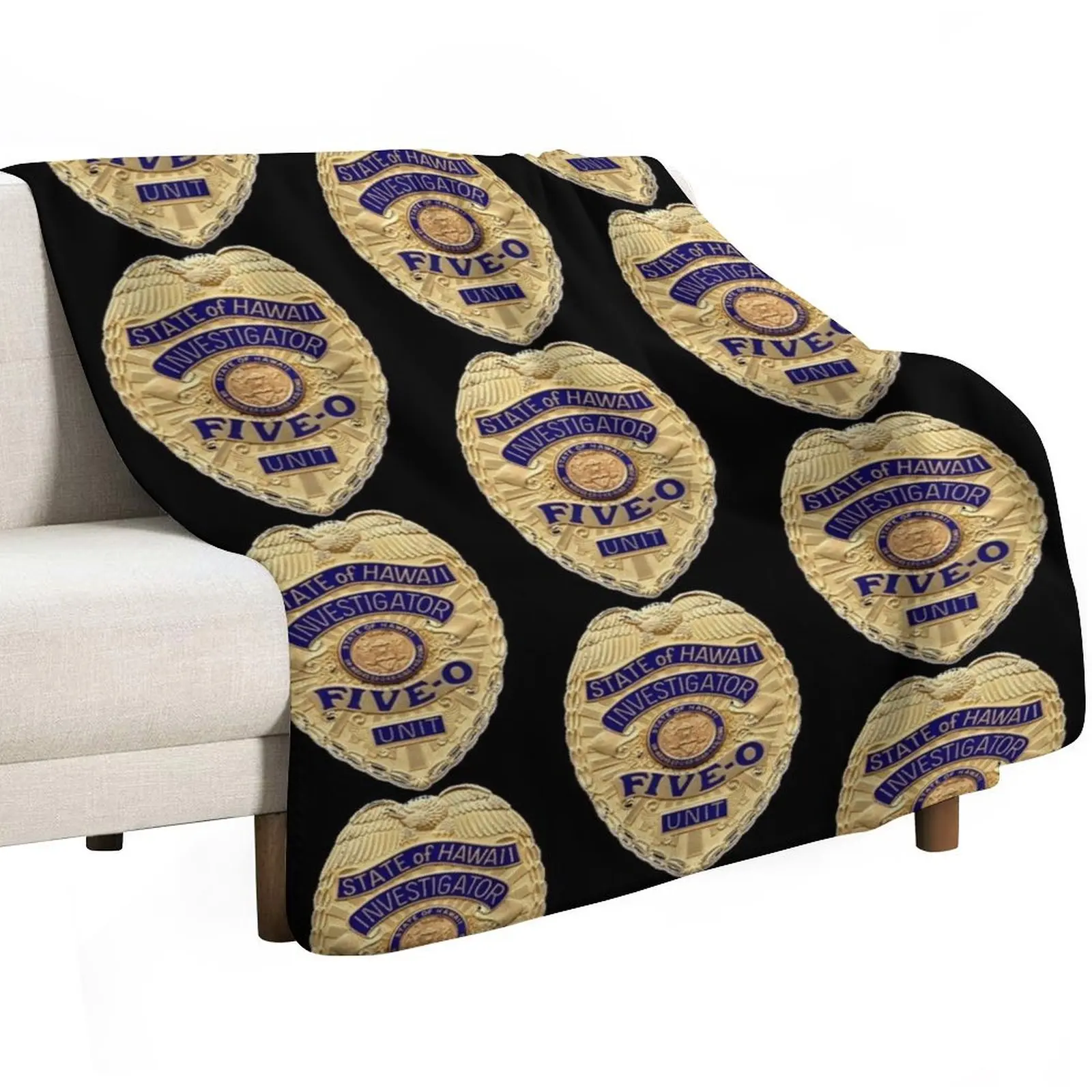 Hawaii five 0 badge Throw Blanket Warm Nap Polar funny gift For Sofa Thin Sofas Blankets
