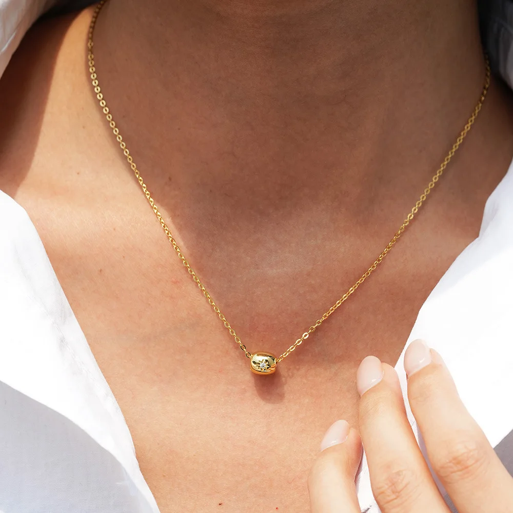 الفاخرة 100% ريال 18 كيلو الذهب المرأة Passepartout نقل قلادة بها خرزات مويسانيتي قلادة الماس #3