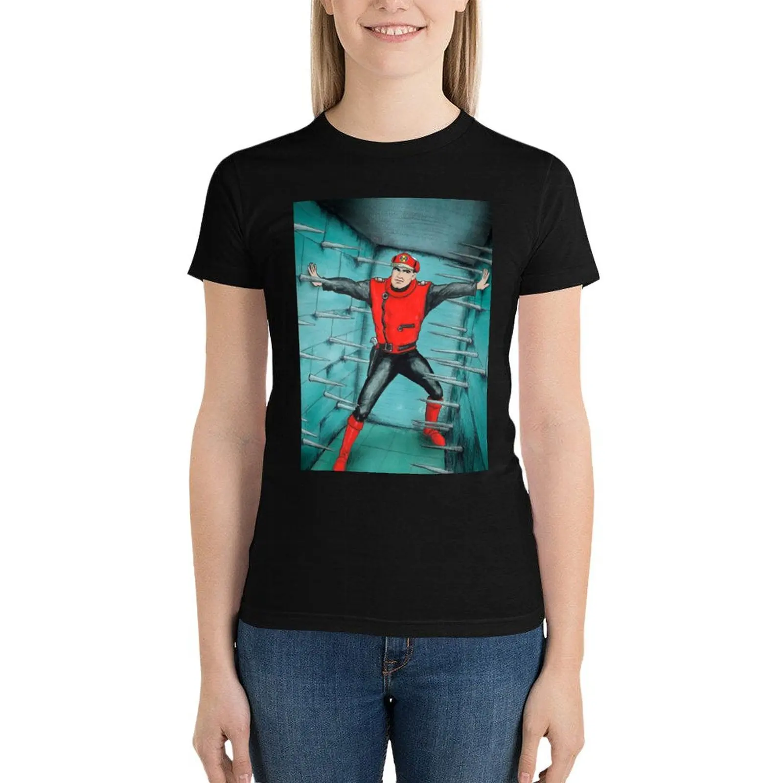 

My version of one of the pieces of art from the Captain Scarlet credits. T-Shirt Short sleeve tee Blouse tops Women