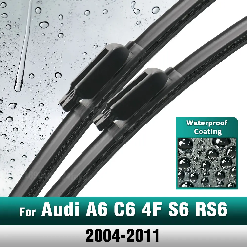 

Silicone & rubber Front Wiper Blades Set For Audi A6 C6 4F S6 RS6 2004 - 2011 Windshield Windscreen Window Brush 22"+22"