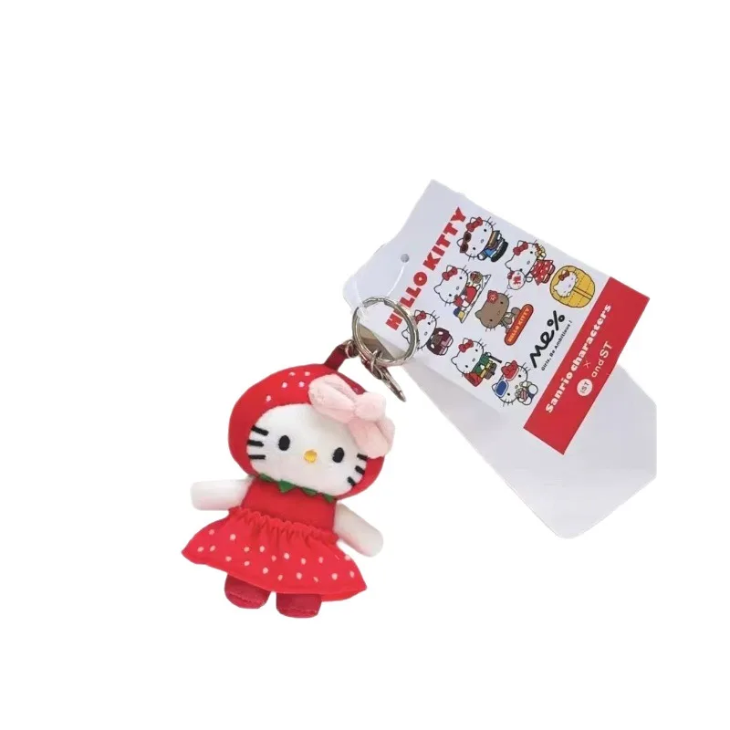 ซานริโอ้ การ์ตูน เฮลโล คิตตี้ ซีรีส์สตรอว์เบอร์รี ตุ๊กตาขนนุ่ม พวงกุญแจ จี้ห้อยกระเป๋า ของใช้ส่วนตัว แฟชั่นอุปกรณ์เสริม