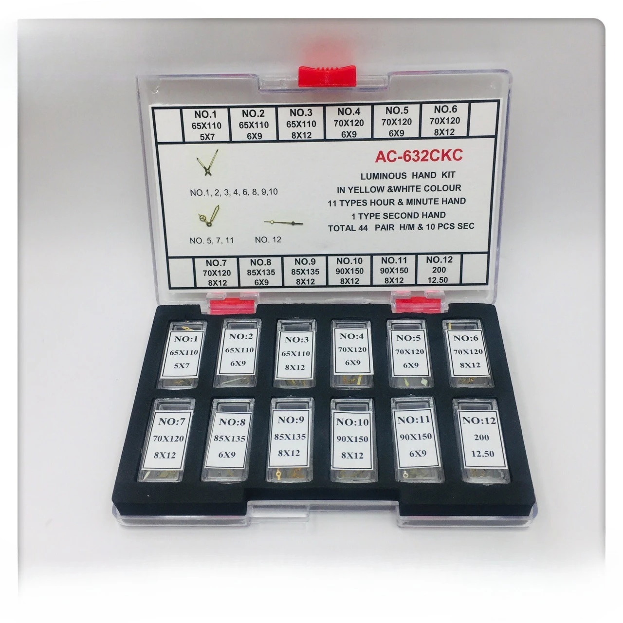 Gold & Silver Two-Tone Watch Hands Set Luminous Hour / Minute / Second Hands for Watch Repair