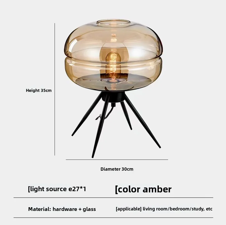 الحديثة بسيطة ضوء الفاخرة الإبداعية شخصية غرفة نوم لمبة مكتب غرفة الزجاج مصباح مكتبي للزينة #4
