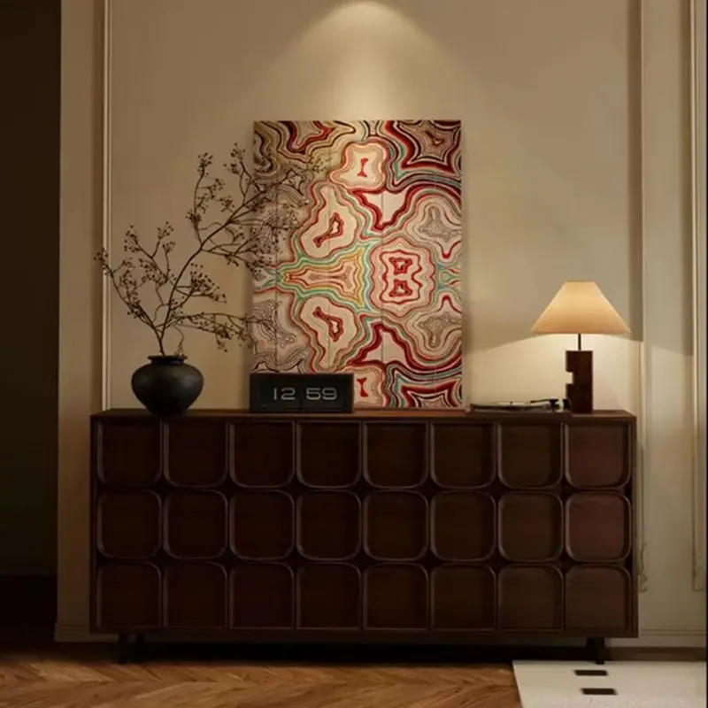 خزانة مدخل أمريكية قديمة، خزانة غرفة معيشة عتيقة، ديكور من الخشب الصلب الشمالي، خزانة جانبية لتناول الطعام بتصميم فرنسي