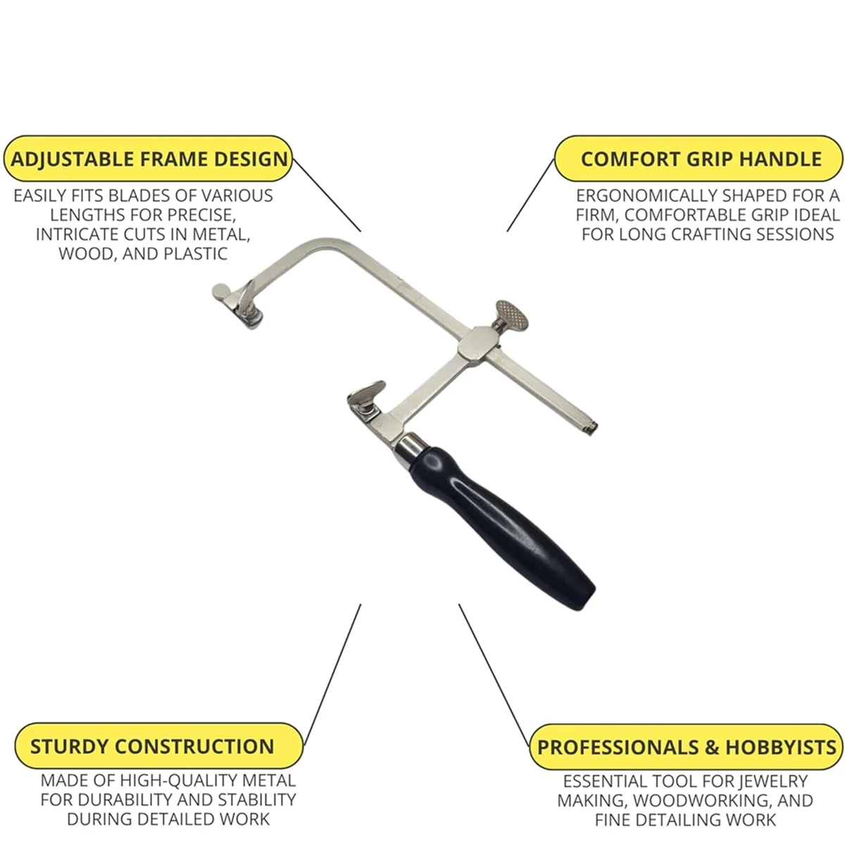 2025+ ジュエラーズソーフレーム 144種類のブレード付き - 木工、ジュエリー作り、クラフト、ホビー用に調整可能