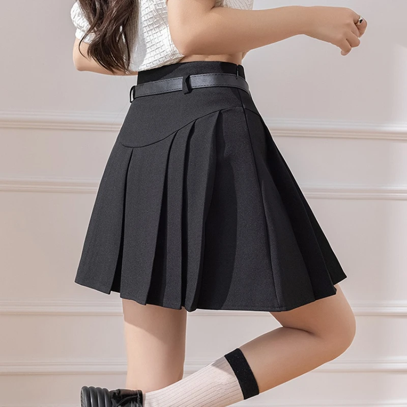 2024 New Fashion High Waist Pleated Mini Skirt Women Spring Summer A-line Skater Skirts Korean Style Woman Casual Short Skirts