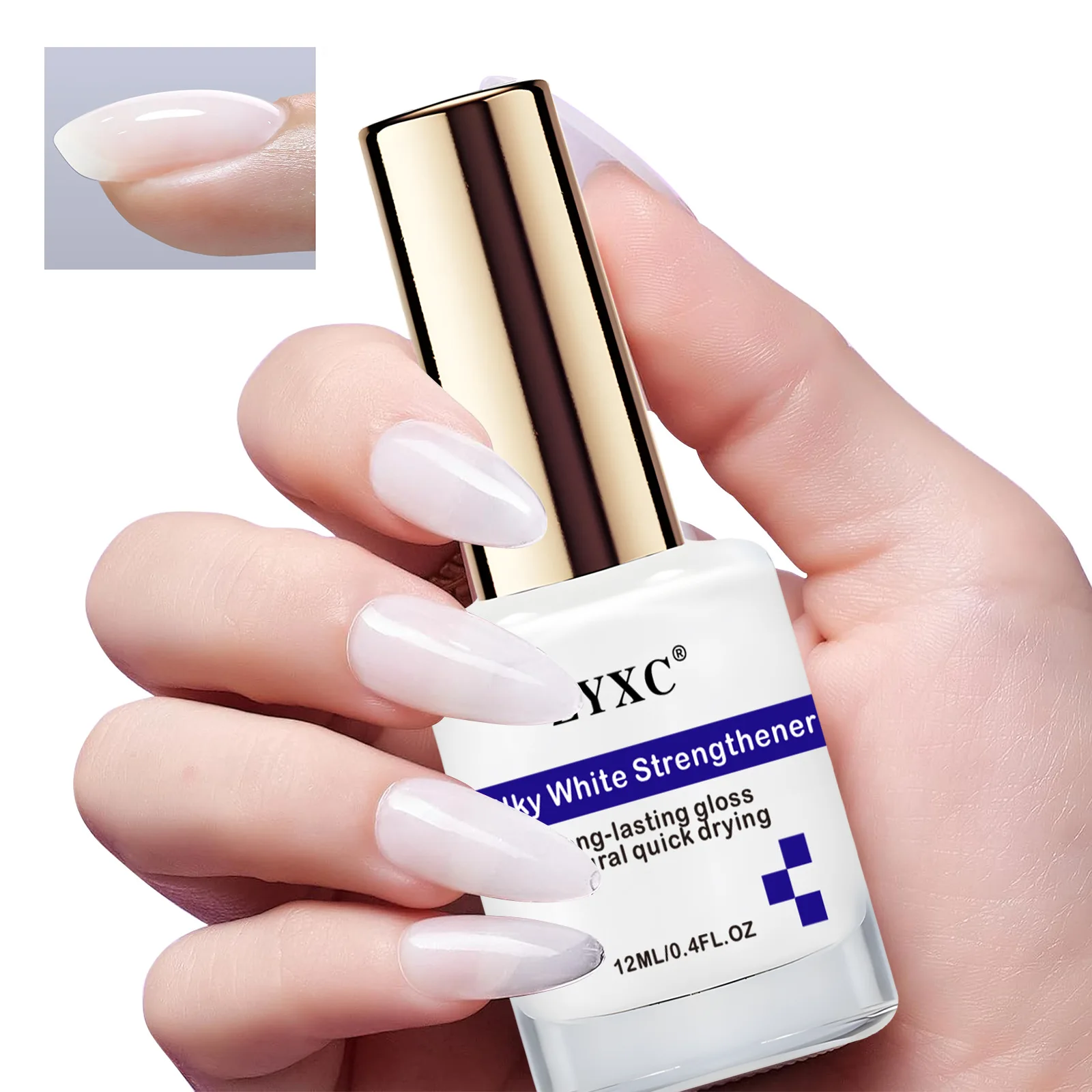 Milky White Nail Polish with Keratin Strengthener – Protects nails, provides high-gloss shine, long-lasting and quick-drying. Ai