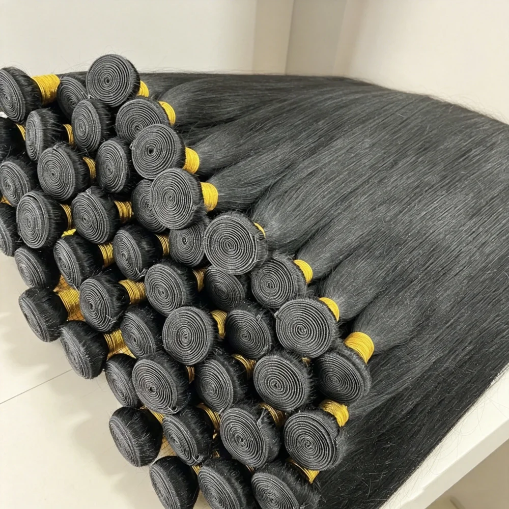 

Natural Black Straight Human Hair Bundles 12A Unprocessed Brazilian Virgin Hair Extensions For Quick Weave 3 Bundles 20 22 24 Inch