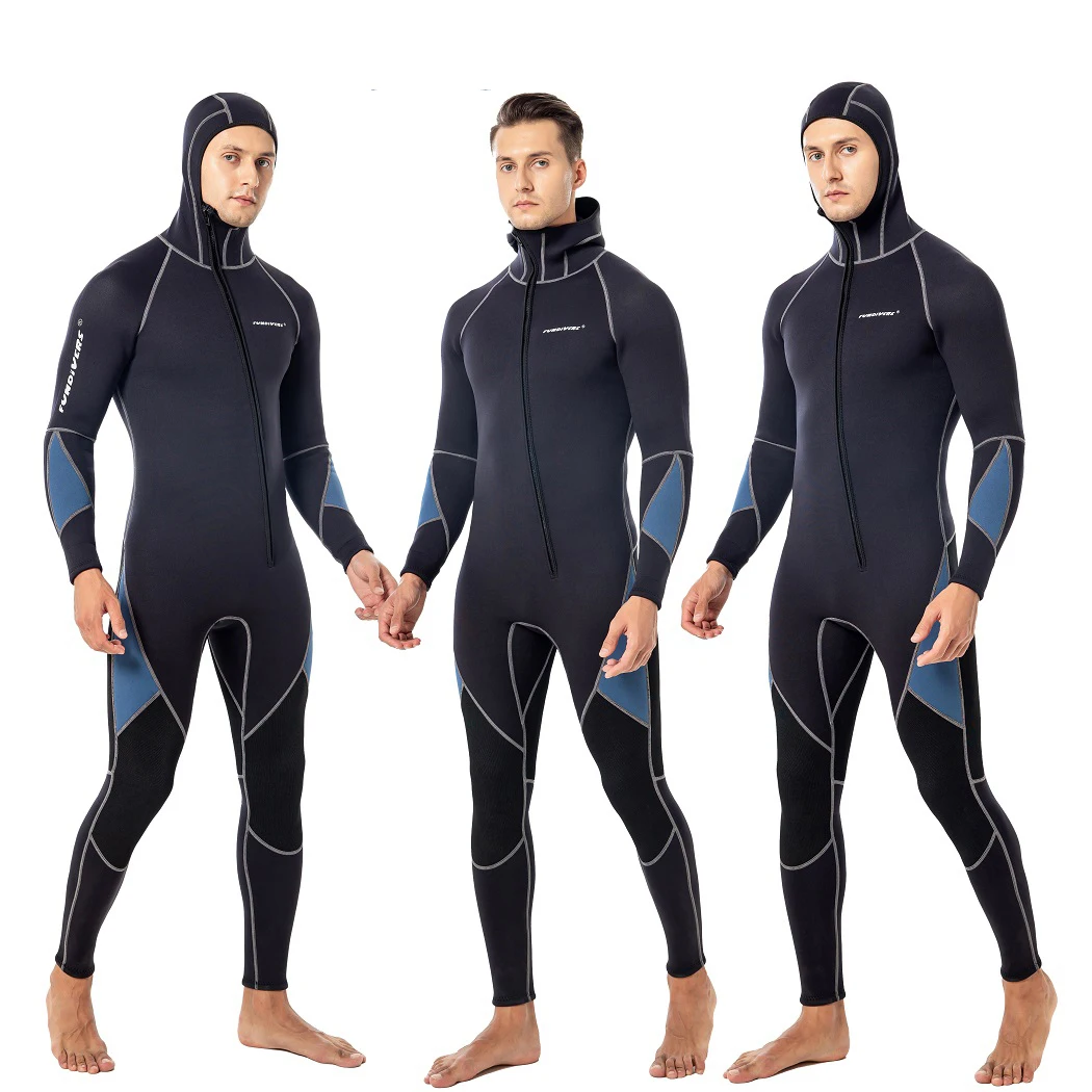 Fundivers nager sport jaune S-2XL top qualité double nylon 3mm rcs à manches longues Hommes de plongée costumes