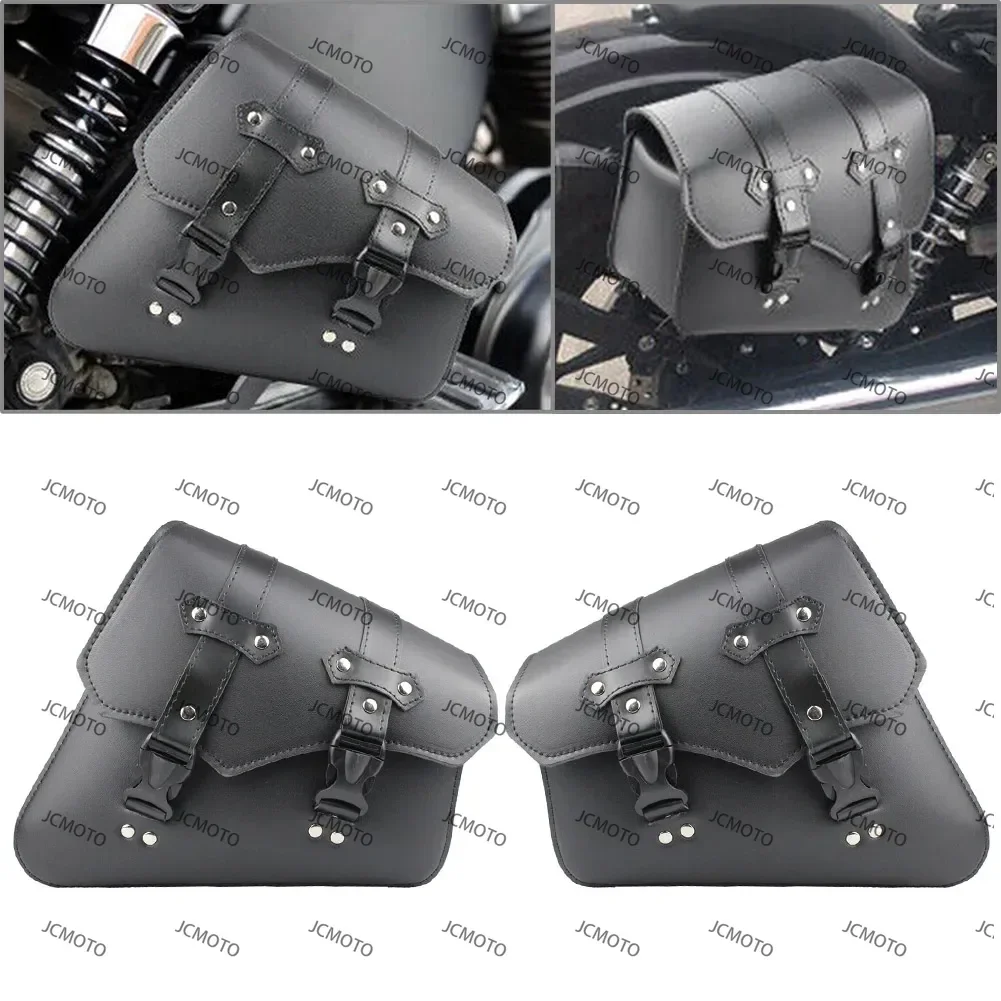 

Универсальные для Harley-Davidson Sportster XL883 1200 для Honda Yamaha Kawasaki, боковые седельные сумки для мотоцикла, левый + правый, 2 шт.