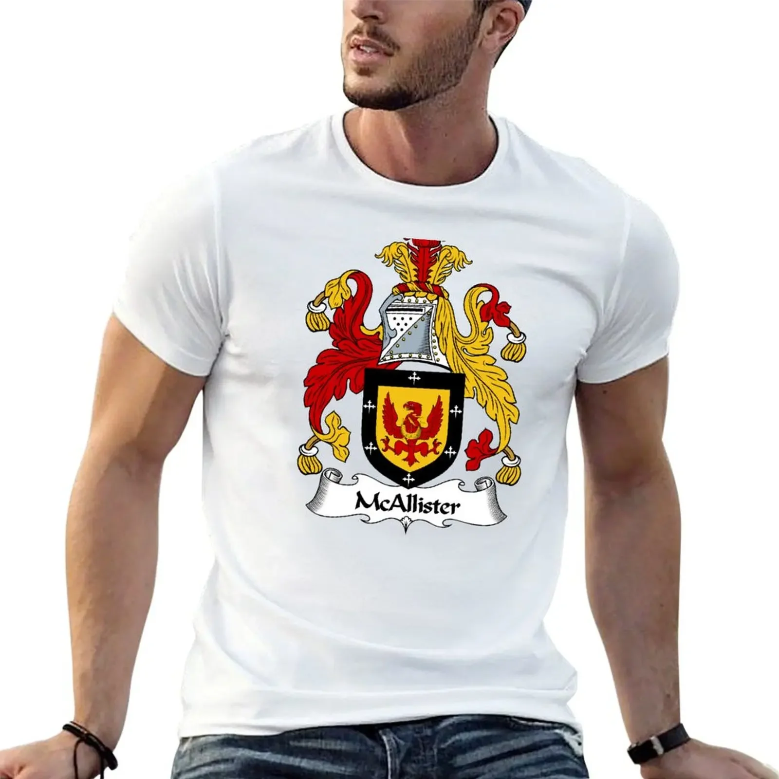 

McAllister Coat of Arms / McAllister Family Crest T-Shirt plus size tops blacks summer clothes mens fashion